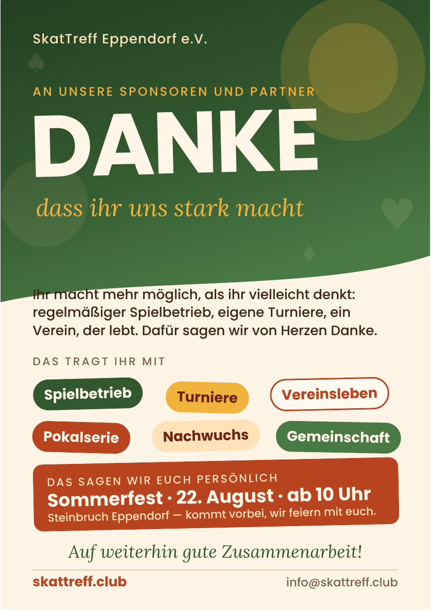 Flyer: Danke an unsere Sponsoren und Partner
