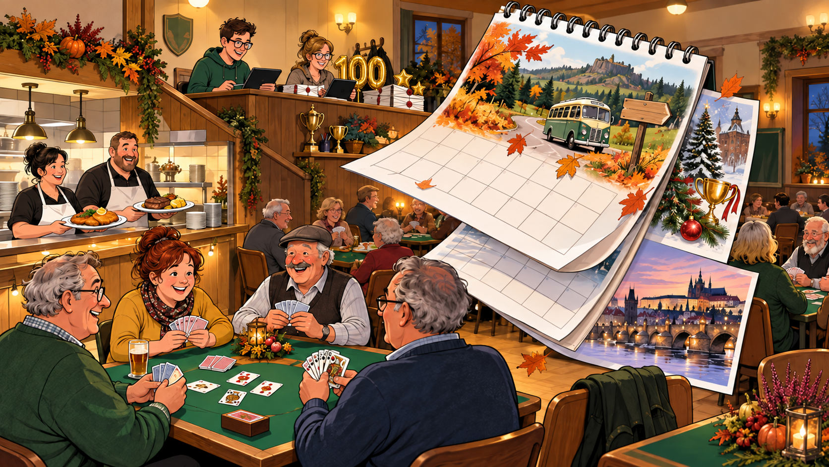 Humorvolles Comic zum Spieltag 20: Skatabend, Küche, Termin-Kalender und goldene 100 für den hundertsten Saisonspieler